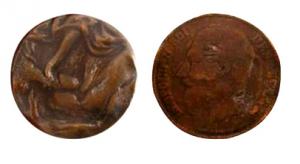 JMO-9007 - Jeton satyrique : LEOPOLD II Roi des BelgesbronzeJeton satyrique obtenu par modification d'une monnaie A/ profil royal ; R / scène pornographique.