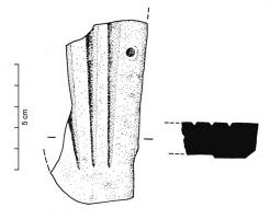 MOU-1005 - Moule : épinglespierreMoule en pierre destiné à la fabrication d'épingles en bronze.
