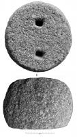 PDS-4474 - Poids en section de sphère : XX librae et au-delàpierreTPQ : 1 - TAQ : 300Poids en section de sphère avec des côtés convexes (section de sphère) et deux faces planes, parallèles entre elles ; masse parfois équipée d'une anse et/ou de logements pour des coulées de plomb afin d'ajuster la masse ; sur une face, éventuellement, marque incisée précisant la masse en chiffres romains et en livres.