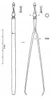 PEP-4025 - Pince - Groupe Hirt 3 - à épaules, balustre uniquebronzeTPQ : 1 - TAQ : 200Pince formée de deux branches dotées d’un ressaut destiné à former les épaules et soudées à un manche en forme de balustre simple. Les branches, de section quadrangulaire, peuvent être accolées à leur départ. Les mâchoires sont de forme variable.