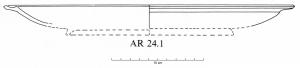 PLA-4032 - Assiette AR 24.1verreTPQ : 1 - TAQ : 300Plat ou assiette à marli horizontal creusé d'une légère dépression ; paroi légèrement renflée, reposant sur un fond annulaire.