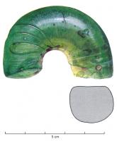 PRL-3587 - Perle annulaire massive : unie - gr. Haev. 21verrePerle annulaire massive (D. perforation < D. section) en verre coloré vert clair/pâle translucide.