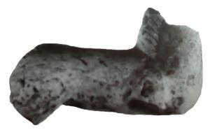 STE-4128 - Statuette zoomorphe : équidéterre cuiteEquidé de type indéterminable, en raison de l'absence de la tête et/ou des extrémités.