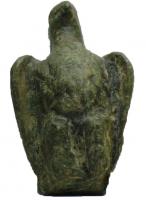 STE-4175 - Statuette zoomorphe : aiglebronzeStatuette en bronze présentant un aigle debout, les ailes entrouvertes. Position habituelle des reliefs officiels, ou funéraires.