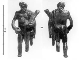 STE-4256 - Statuette : Heraklès - Hercule - Bibax ou DexioumenosbronzeTPQ : -30 - TAQ : 300Hercule debout, de type classique. Personnage d'âge mur, barbu, la léonté rejetée en arrière sur l'épaule gauche. Il tient la massue au creux du bras gauche et présente un vase ou une coupe de la main droite, d'où l’appellation de Bibax/Dexioumenos.