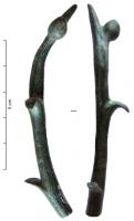 STE-4432 - Statuette zoomorphe : cerfbronzeBois de cervidé, fin et arqué, avec trois branches en crosses.