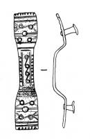 ACE-4015 - Applique de ceinturebronzeTPQ : 350 - TAQ : 500Applique de ceinture en pontet riveté, à décor excisé (