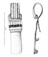AGH-4017 - Agrafe de harnaisbronzeagrafe de harnais rectangulaire à décor niellé ou non.