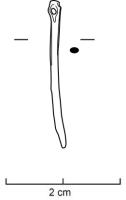 AIG-7001 - Aiguille à chascuivreTige simple de section circulaire, effilée et perforée dans sa section proximale. Se caractérise par des dimensions réduites (L. inf. à 50 mm).