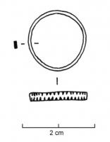 BAG-4107 - Bague ferméebronzeTPQ : 1 - TAQ : 400Simple anneau fermé lisse, de section le plus souvent rectangulaire, décoré d'incisions.