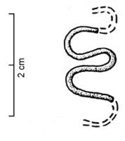 BRC-3510 - Bracelet filiforme méandriforme - Py AC-4411bronzeBracelet filiforme, formant un motif serpentiforme (ondes outrepassées) continu ; fermeture par une agrafe.