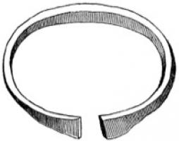 BRC-3631 - Bracelet à tamponsorBracelet ouvert en or à section quadrangulaire et extrémités élargies.