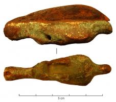 CNF-4051 - Canif : aiglebronze, ferCanif dont le manche représente un aigle debout, les ailes repliées, posé sur un socle.