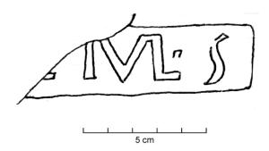 COV-4173 - Tuile estampillée [-]IVL.Sterre cuiteTuile estampillée [-]IVL.S.