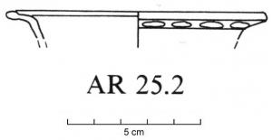 CPE-4035 - Coupe AR 25.2verreCoupe à marli horizontal, creusé sur la tranche d'une succession de dépressions ovales meulées.