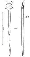 EPG-4617 - Epingle à tête en forme de lunuleosEpingle à tête légèrement inclinée par rapport à l'axe du corps et représentant une lunule.