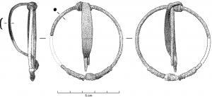 FIB-2033 - Fibule annulaire hispaniquebronzeFibule annulaire, constituée d'un arc de section généralement semi-ovalaire, dont le ressort et le pied se rejoignent sur la circonférence d'un anneau.