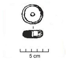 FUS-1024 - Fusaïole discoïdaleterre cuiteFusaïole discoïdale, faces supérieures et inférieures planes, inornée.