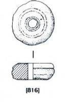 FUS-4022 - Fusaïole circulaireosFusaïole circulaire à base plate à perforation centrale circulaire.