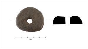 FUS-5008 - Fusaïole hémisphérique pierreFusaïole en pierre à profil hémisphérique, inorné.
