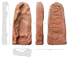 MOU-4083 - Moule : statuette en argile, divinité féminineterre cuiteMoule en terre cuite figurant une divinité féminine en pied. A décrire