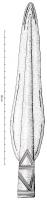 PTL-1043 - Pointe de lance à douille courtebronzeTPQ : -1250 - TAQ : -900Grande pointe de lance (longueur totalecomprise entre 20 et 37 cm), à douille courte, ornée d'incisions.