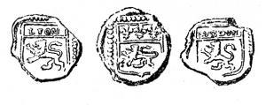 SCL-9025 - Sceau de douane : Lyon, Louis XV ou Louis XVIplombTPQ : 1715 - TAQ : 1795Sceau à double face; d'un côté, ? ; de l'autre, lion emblématique de la ville, surmonté de l'inscription LYON ; ou armes de Lyon, avec lion et fleur de lis.