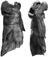 STE-4037 - Statue honorifique fémininebronzeStatue honorifique féminine, du même modèle (posture modeste, les bras repliés le long du corps drapé) que les 