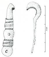 AGH-4018 - Agrafe de harnaisbronzeAgrafe de harnais en forme de balustre.