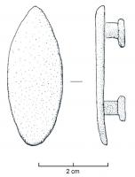 APH-4026 - Applique de harnais en amandebronzeApplique ovale et plate ; deux rivets de fixation au revers.