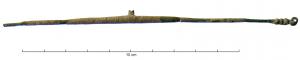 BLC-4019 - Fléau rigidebronzeMince fléau, effilé vers les extrémités, à suspension centrale en bélière coulée ; les extrémités souvent moulurées se terminent en bélières, pourvues d'anneaux mobiles en bronze.