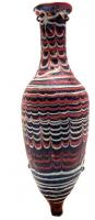 BLS-3010 - Balsamaire sur noyau : amphorisqueverreBalsamaire sur noyau, en verre polychrome : corps élancé de couleur bleu foncé, décor de 