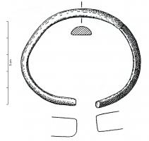 BRC-1111 - Bracelet ouvert, à tige massive et sans tamponsbronzeBracelet ouvert, à tige massive, inorné, de section demi-circulaire ou plano-convexe ; les extrémités, droites ou légèrement épaissies, peuvent porter quelques incisions. 