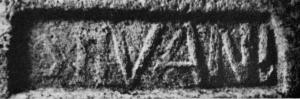 COV-4057 - Tuile estampillée SILVA ou SILVANIterre cuiteTuile estampillée SILVA, dans un cartouche rectangulaire, ou SILVANI dans un cartouche rectangulaire, ou circulaire selon les cas.