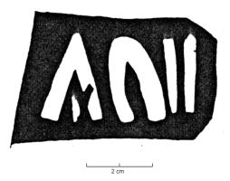 COV-4152 - Tuile estampillée ANI (?)terre cuiteTuile estampillée ANI (?), dans un cartouche rectangulaire.