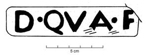 COV-4176 - Tuile / Brique estampillée D.QVA.Fterre cuiteTuile / Brique estampillée D.QVA.F