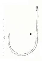 CRS-4014 - crochetferTPQ : 1 - TAQ : 400Crochet filiforme simple avec anneau de suspension perpendiculaire à l'axe de la pointe. 