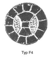 FIB-5256 - Fibule cloisonnée registre central filigranné et pierres Vielitz F4