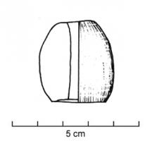 FUS-1033 - Fusaïole en ososFusaïole de forme de tonnelet, face inférieure concave