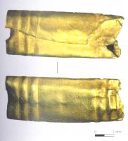 IND-1083 - Feuille d'or enrouléeorFine feuille en lanière, enroulée, avec des rainures sur la longueur