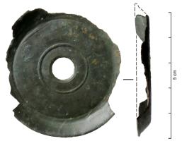 IND-4190 - Vaisselle ?bronzeCouvercle ? Mouluration circulaire au centre, bord évasé et lèvre légèrement en bourrelet.