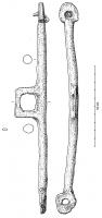MRS-3020 - Tige latérale de mors de briseferTige rectiligne équipée d'une bélière ronde à chaque extrémité, avec au milieu de la tige une bélière rectangulaire latérale.