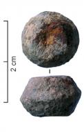 PDS-4101 - Poids  en section de sphère : semunciaplombPoids coulé, en forme de sphère avec deux faces horizontales (en section de sphère) dont l'une peut être marquée d'un point ; poids d'une demi-once.