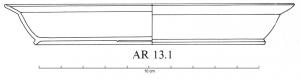 PLA-4027 - Assiette AR 13.1verrePlat ou assiette ouverte, à paroi oblique et carène dégageant un bord facetté ; pied annulaire à la jonction entre la paroi et le fond.