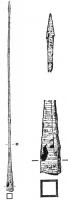 PLM-4008 - Pilum à douille carréeferPilum (arme de jet à longue pointe trapézoïdale, de section carrée), longue tige montée sur une douille de section carrée.