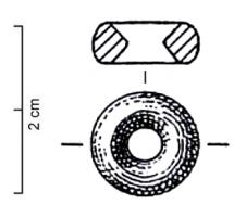 PRL-1031 - Perle annulairebronzePetite perle annulaire à perforation centrale biconique.
