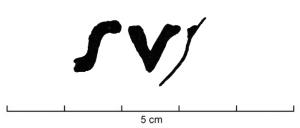 SIG-4076 - Empreinte antique de signaculum métallique sur amphore : SV(...)terre cuiteEmpreinte antique de signaculum métallique sur bas de panse d'amphore G4 : sans cadre, SV...