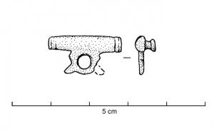 SPD-4014 - Suspension de pendant de harnaisbronzeSuspension de pendant de harnais, constituée d'une barrette et d'un anneau pour le pendant ; rivets de fixation pour cuir au revers.