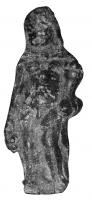 STE-4311 - Statuette : AutumnusbronzeFigurine d'une divinité masculine, vêtue d'un simple manteau, portant sur le bras gauche une corne d'abondance.