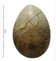 STE-4347 - Statuette : œufterre cuiteŒuf moulé en terre blanche, creux et soigneusement poli.